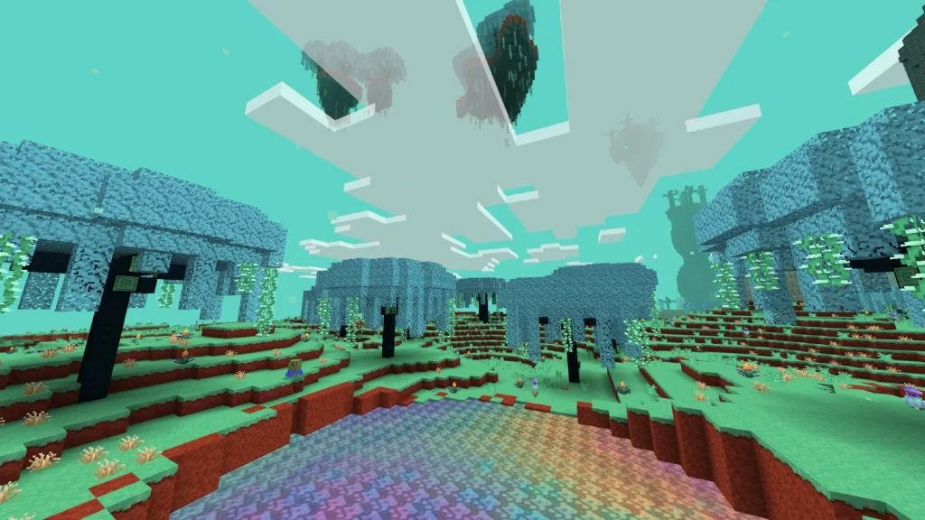 Singer Meadow floating islands and ichor lake in The Sift